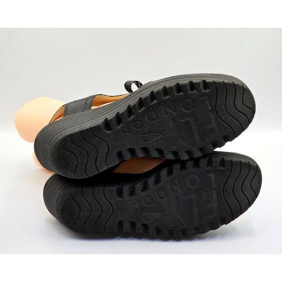 Fly London Black Wedges with Polka Dot Bow - Picture 7 of 16